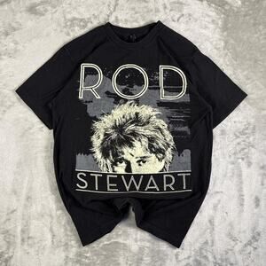 2013 Rod Stewart Tour Black Graphic Band T-shirt Size Medium